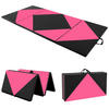 SPORTMATTE Rosa - Pink/Schwarz, Leder (120/240cm) - COSTWAY