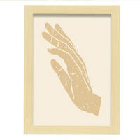 POSTER Hand Reparieren Blatt A4 Rahmen Aus Hellem Holz - Beige, Papier (29.7/5/21cm) - Nacnic