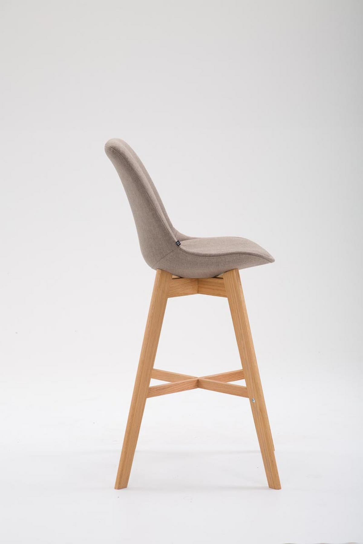 BARHOCKER Canada, 2er Set, Gestell natura, Stoff Taupe - Taupe/Naturfarben, Holz/Textil (48/100/56cm) - TPFLiving