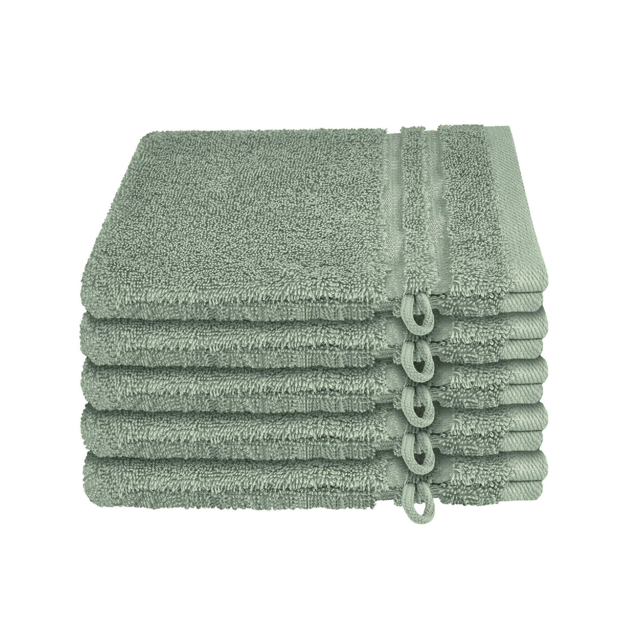 WASCHHANDSCHUHSET Milano - 5-teilig - 16x22 cm - Hellgrün - Hellgrün, Textil (16/22cm) - SCHIESSER
