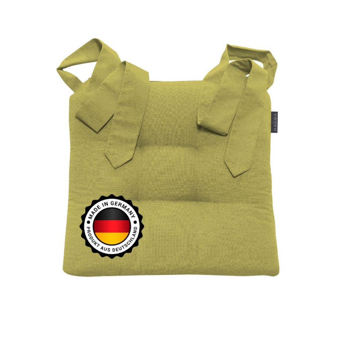 STUHLKISSEN Fino mit Schleifenband grün - Grün, Textil (46/42/7cm) - Magma Heimtexx