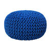 POUF Conrad 40/40/25 cm - Blau, Naturmaterialen/Textil (40/25/40cm) - Beliani