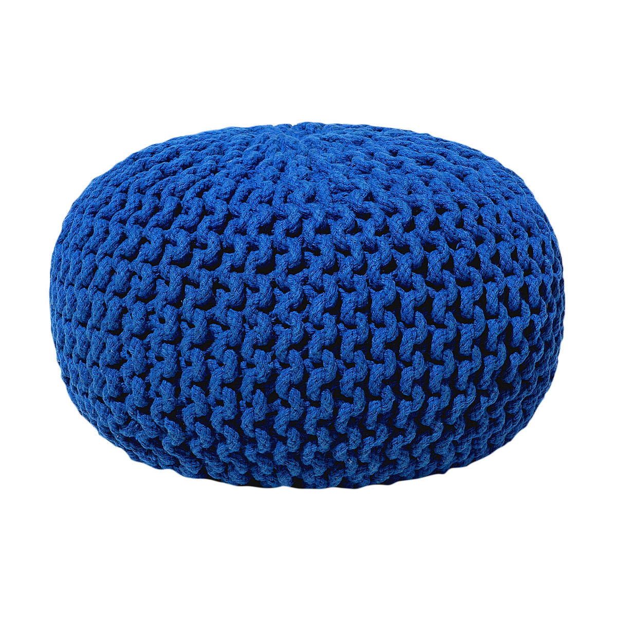 POUF Conrad 40/40/25 cm - Blau, Naturmaterialen/Textil (40/25/40cm) - Beliani