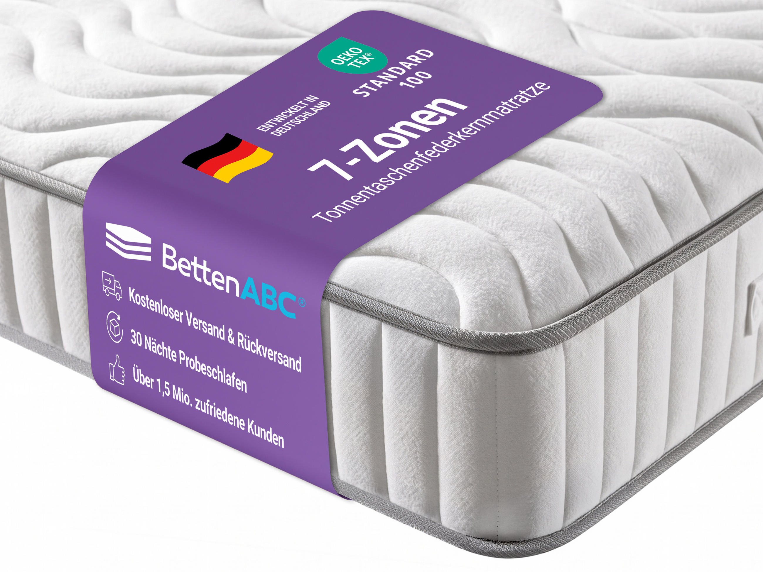 TASCHENFEDERKERNMATRATZE ProVital, Größe: 140x200 - Weiß, Textil (140/200cm) - Betten-ABC