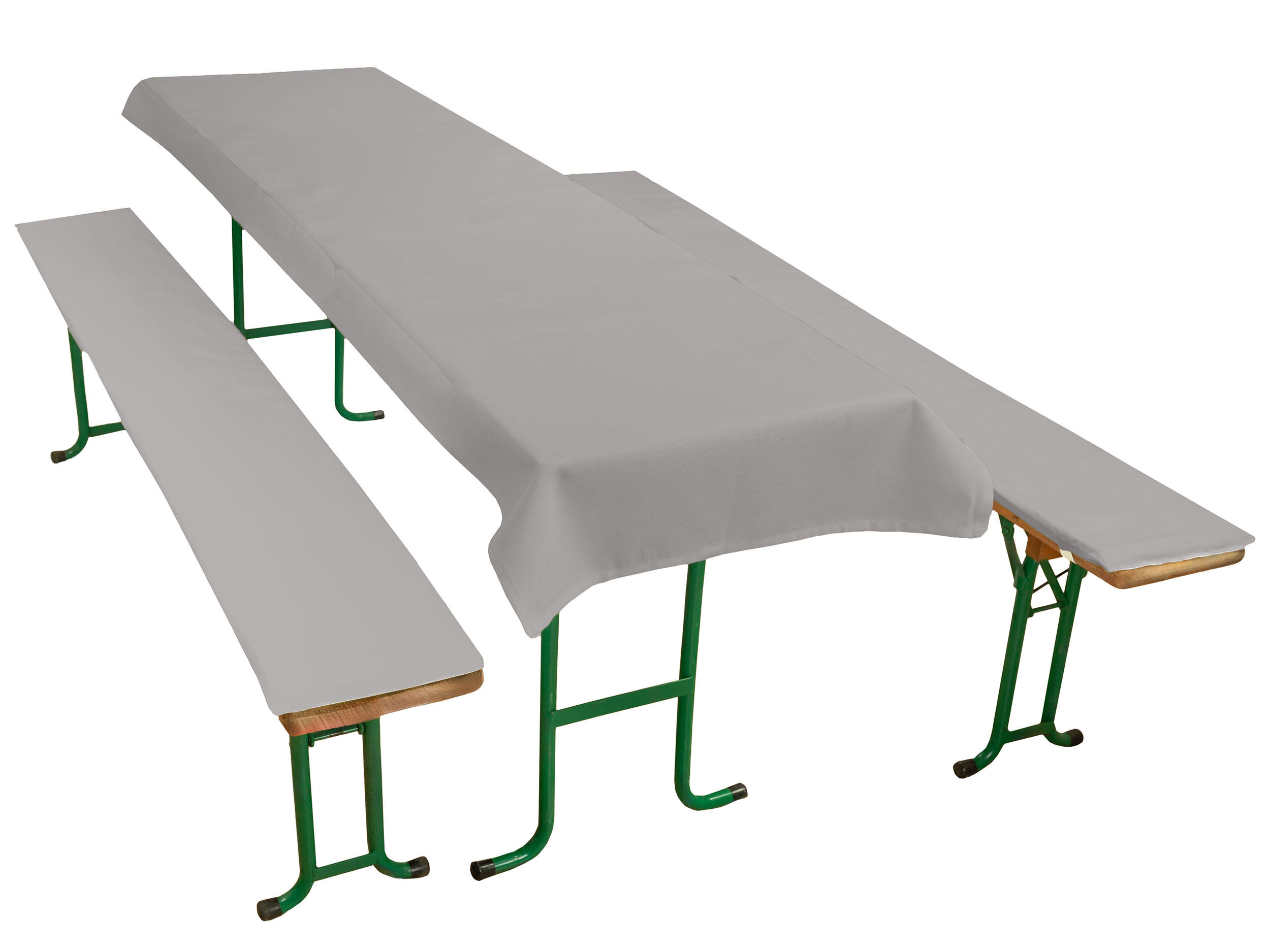 BIERBANKAUFLAGEN, 3er-Set, 70x240 + 25x220 cm , 100% Polyester, Grau - Grau, Textil (70/1/240cm) - Zollner