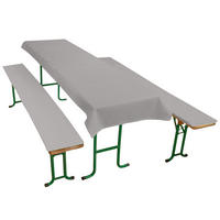 BIERBANKAUFLAGEN, 3er-Set, 70x240 + 25x220 cm , 100% Polyester, Grau - Grau, Textil (70/1/240cm) - Zollner