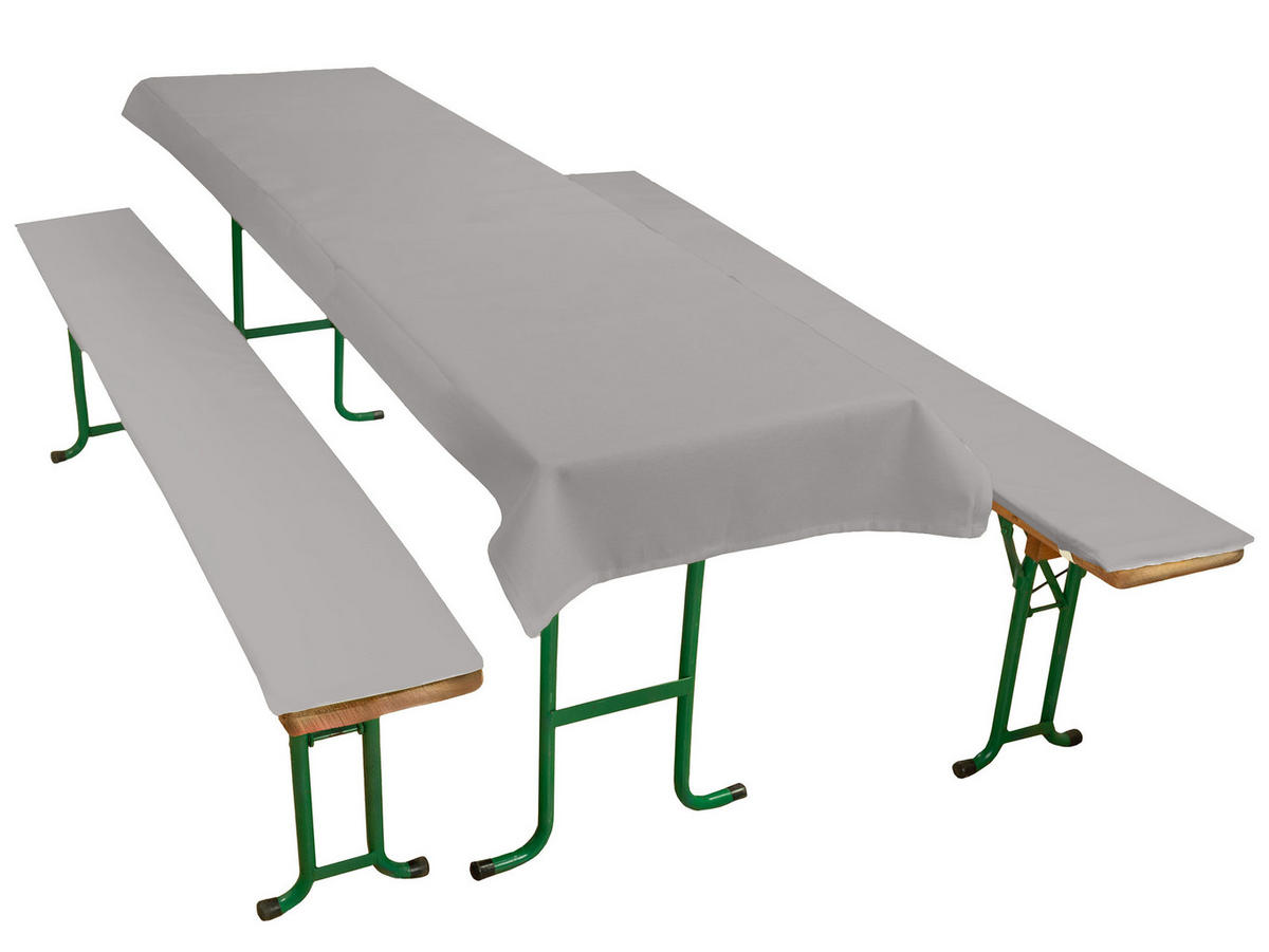 BIERBANKAUFLAGEN, 3er-Set, 70x240 + 25x220 cm , 100% Polyester, Grau - Grau, Textil (70/1/240cm) - Zollner