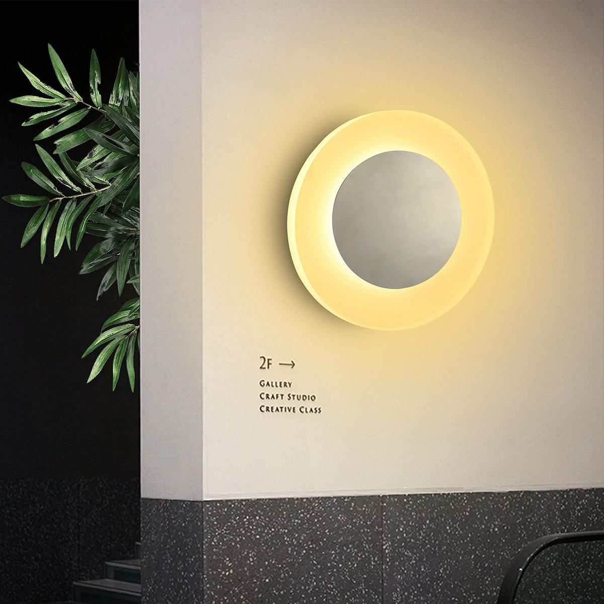 LED-WANDLEUCHTE Glimmering 16/16/4.8 cm - Schwarz, Metall (16/4.8/16cm) - ZMH