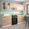 KÜCHENZEILE LECO 260 eiche artisan - Eiche Artisan, Holzwerkstoff (260/82/46cm) - roe furniture