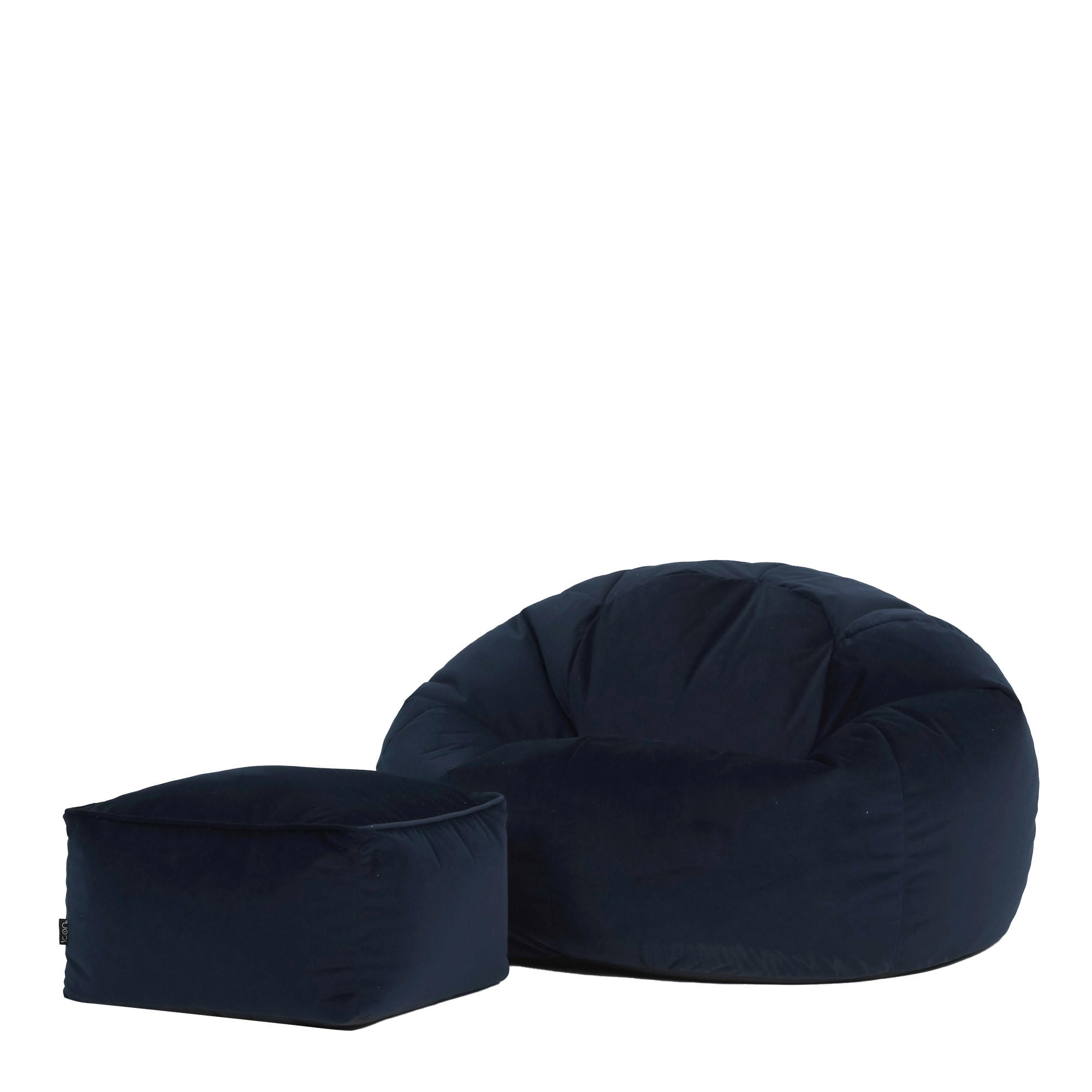 SITZSACK Kingston mit Hocker - Dunkelblau, Kunststoff/Textil (85/50/50cm) - icon