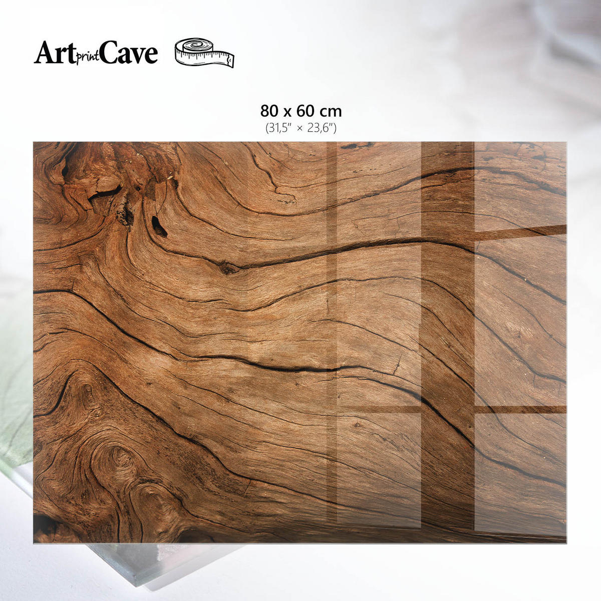 GLASPLATTE 80x60 cm – Holzstruktur - Blau, Glas (0.4/80/60cm) - ArtPrintCave