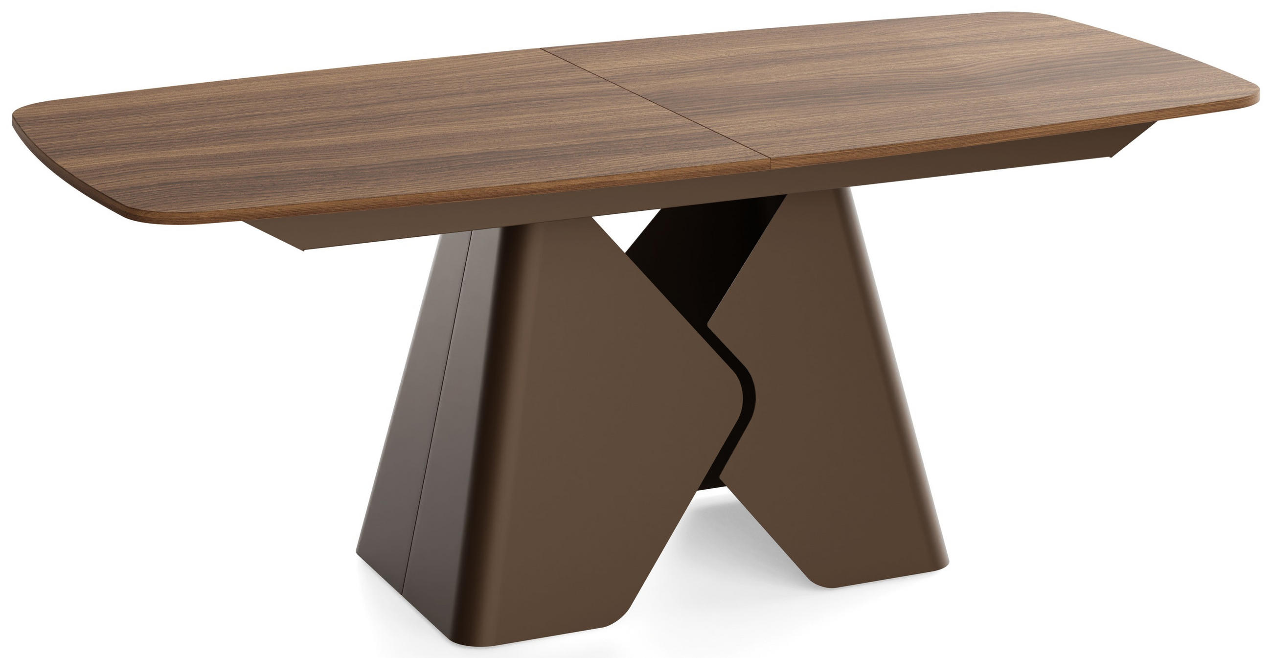 ESSTISCH Vanta rechteckig ausziehbar verlängerbar mit Braunem Metallgestell, Nussbaum Braun 200-290/90/76 cm - Walnussfarben/Braun, Holzwerkstoff/Metall (90/290/76cm) - WFL GROUP