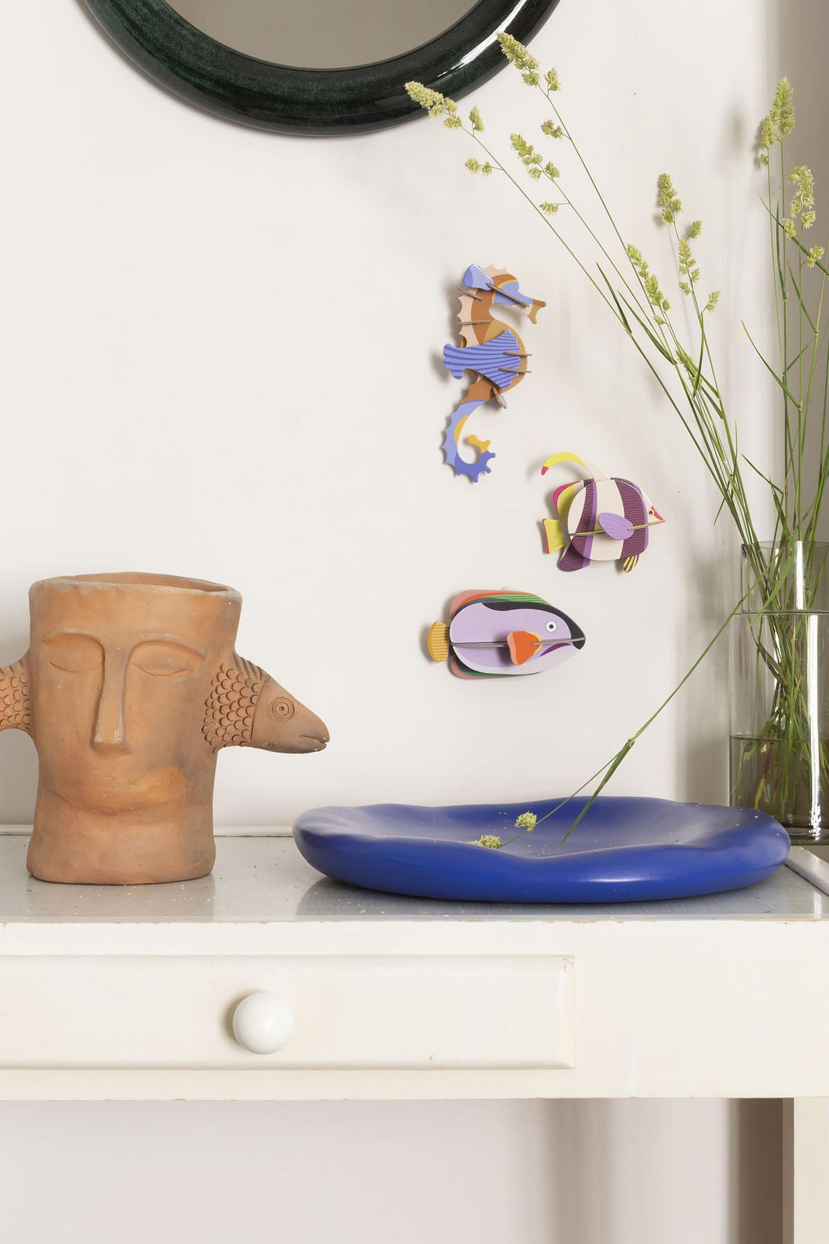 WANDDEKO Ozean-Seepferdchen 3.5/19 cm - Multicolor, Wellpappe (3.5/19/7cm) - KUNSTLOFT