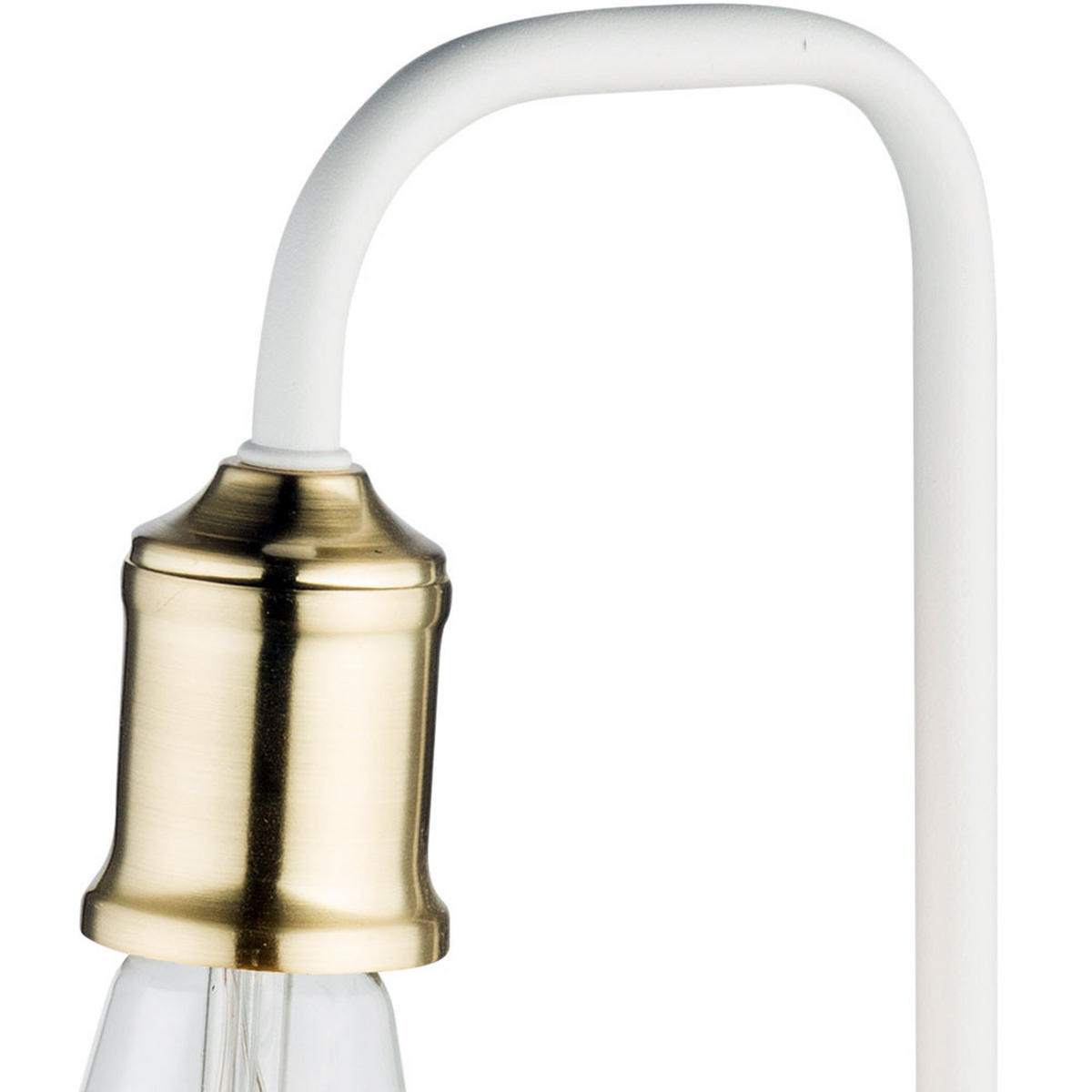 TISCHLEUCHTE LUDWIG Weiß Messing - Weiß, Metall (16.4/15/50cm) - Globo Lighting