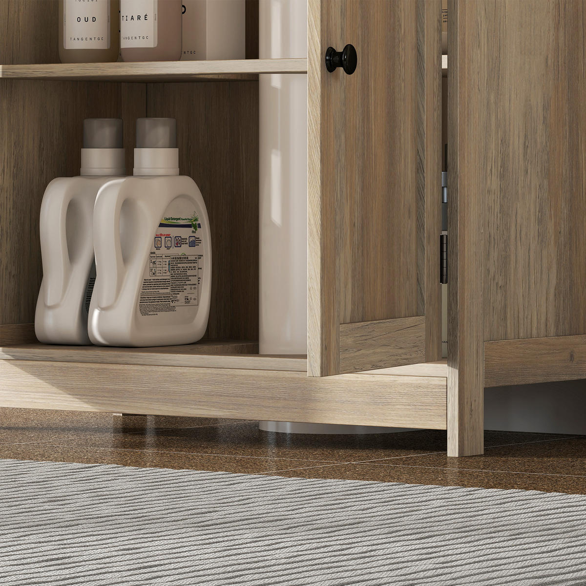 WASCHBECKENUNTERSCHRANK DE-15958 mit U-Aussparung Grau - Grau, Holzwerkstoff (60/60/30cm) - ComfortXL