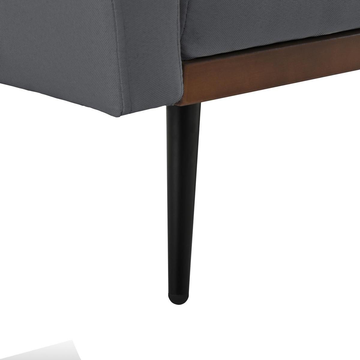 SCHLAFSOFA 146 cm Grau mit Bettfunktion & Leinen-Optik - Dunkelgrau, Textil (146/70/60cm) - Urban Meuble