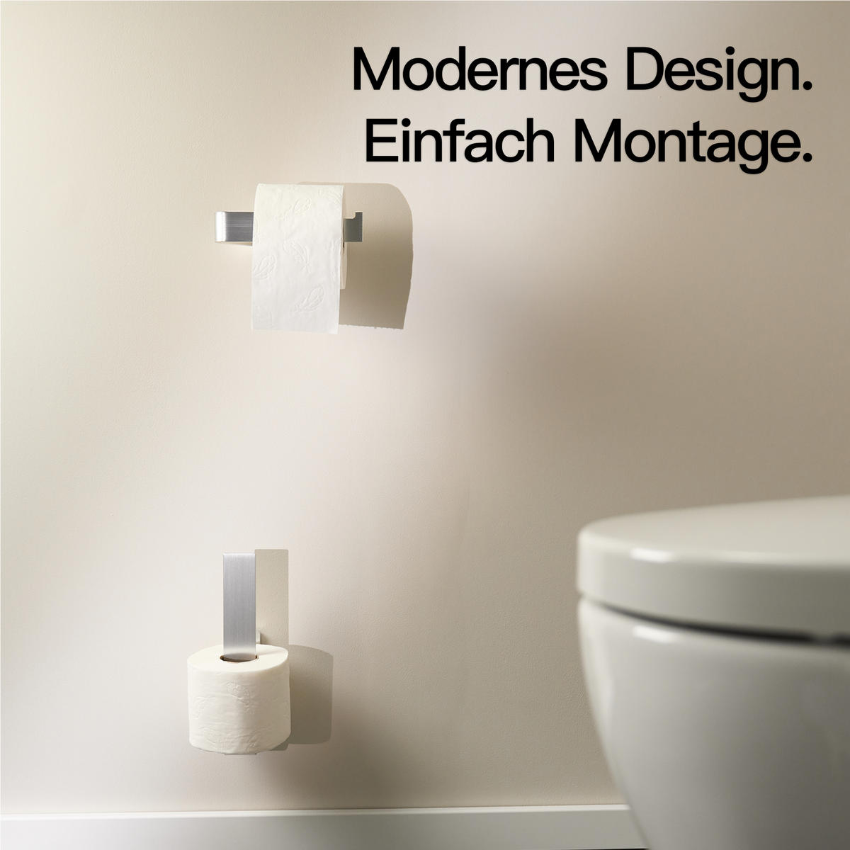 TOILETTEN ERSATZROLLENHALTER OHNE BOHREN - Silberfarben, Metall (3.4/23/6cm) - Designfabrik Hamburg