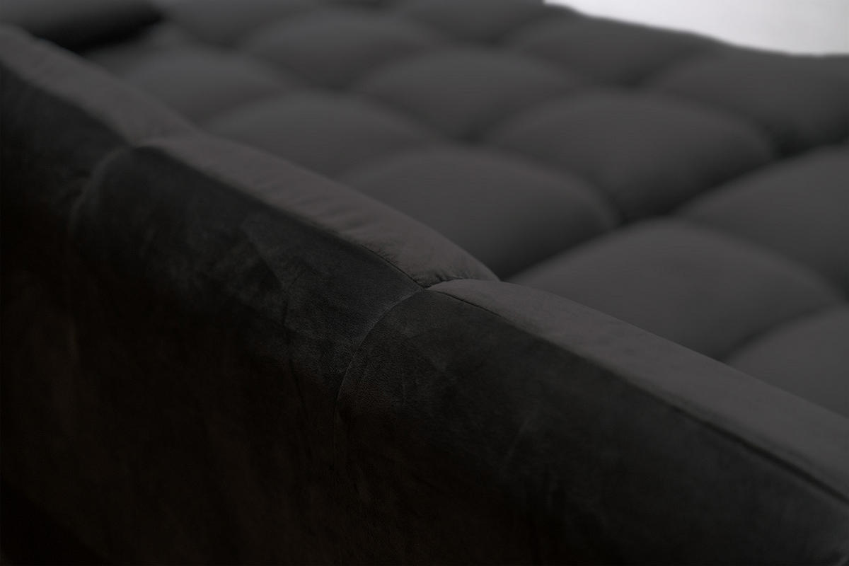 BIG SOFA VIVIEN Schwarz Velvet - Schwarz, Kunststoff/Textil (296/85/178cm) - KAWOLA