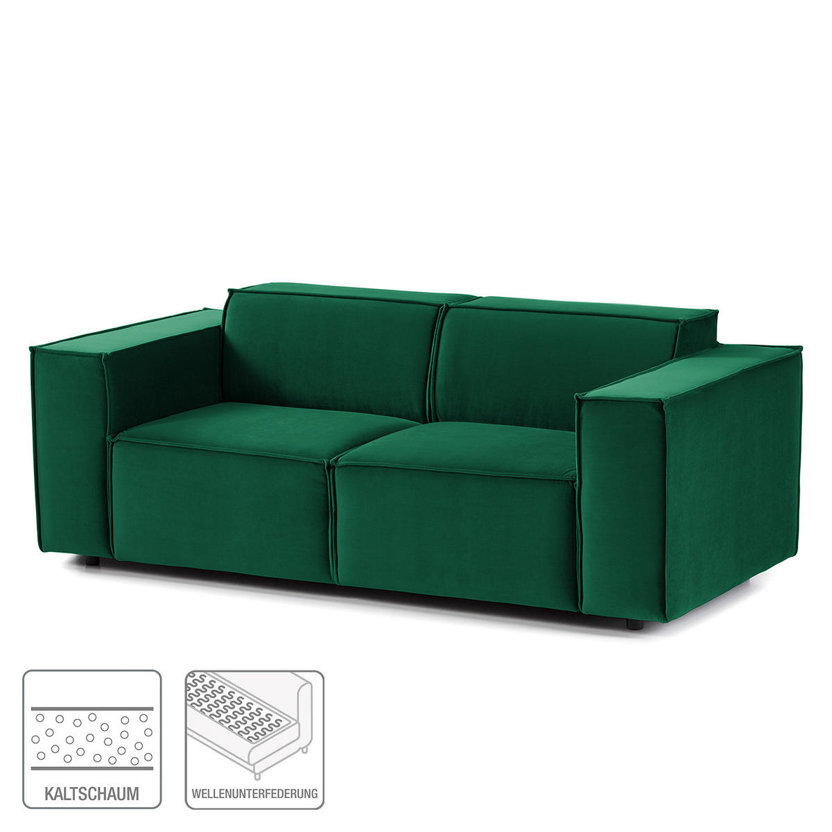 2-SITZER SOFA - Dunkelgrün, Textil (189/70/96cm) - home24
