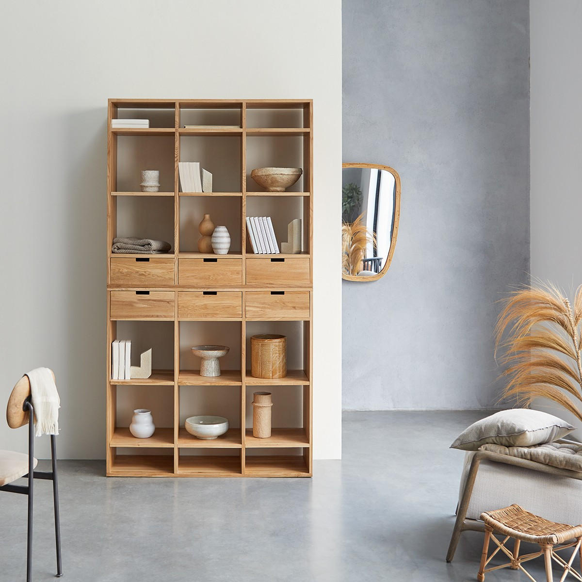 BÜCHERREGAL Miho Natur aus Eiche - Naturfarben, Holz (120/220/40cm) - Tikamoon