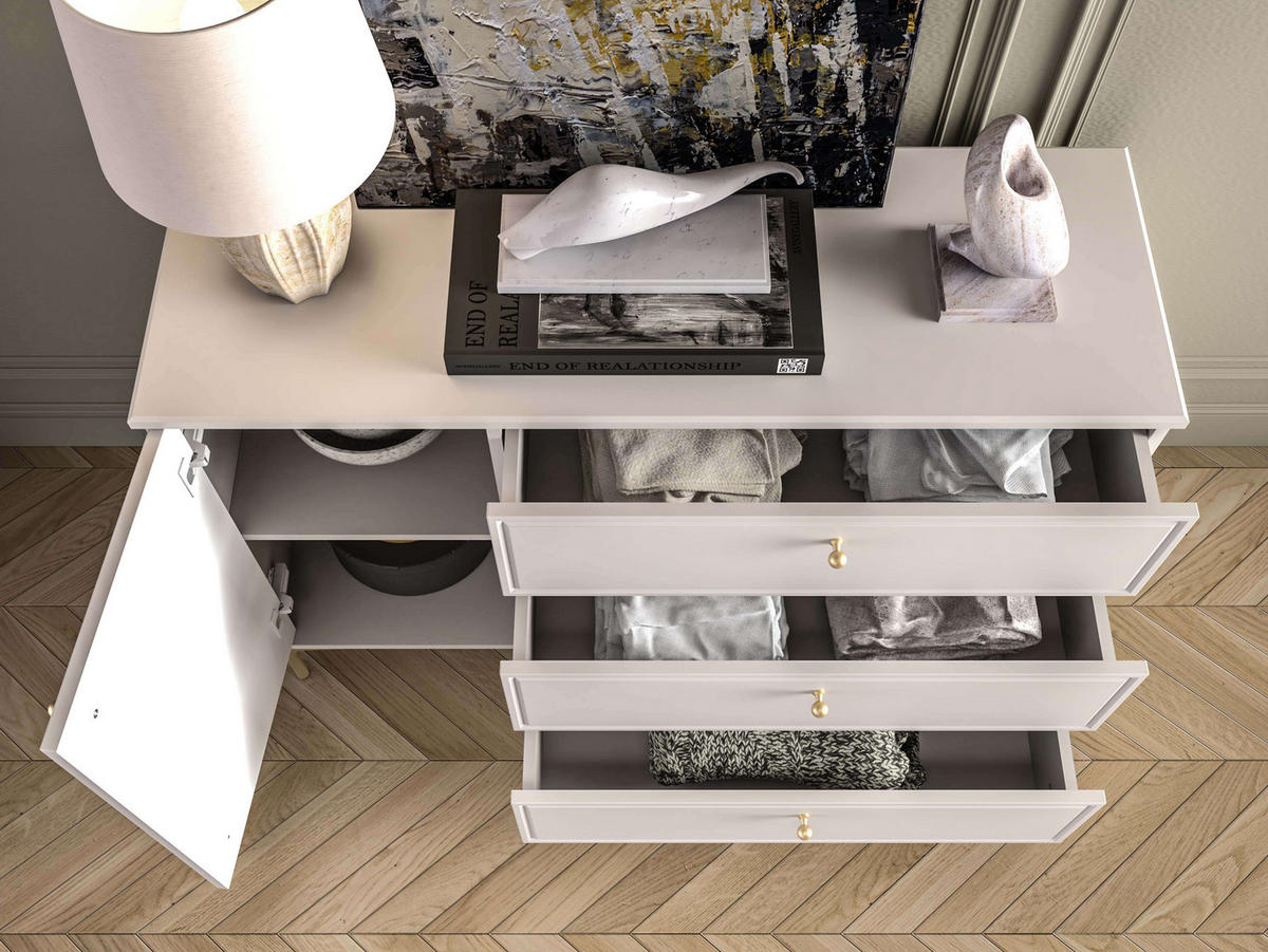 KOMMODE – 120 cm – Sandro – Sandfarben - Sandfarben, Holzwerkstoff (120/85/40cm) - hi-markt