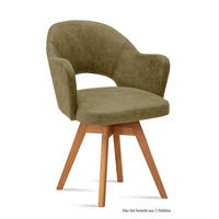 ARMLEHNSTUHL drehbar (2er-Set) Dosya 59x87x61 Eiche geölt/Olivgrün - Eichefarben/Olivgrün, Kunststoff (61/87/59cm) - 58aufmkessel