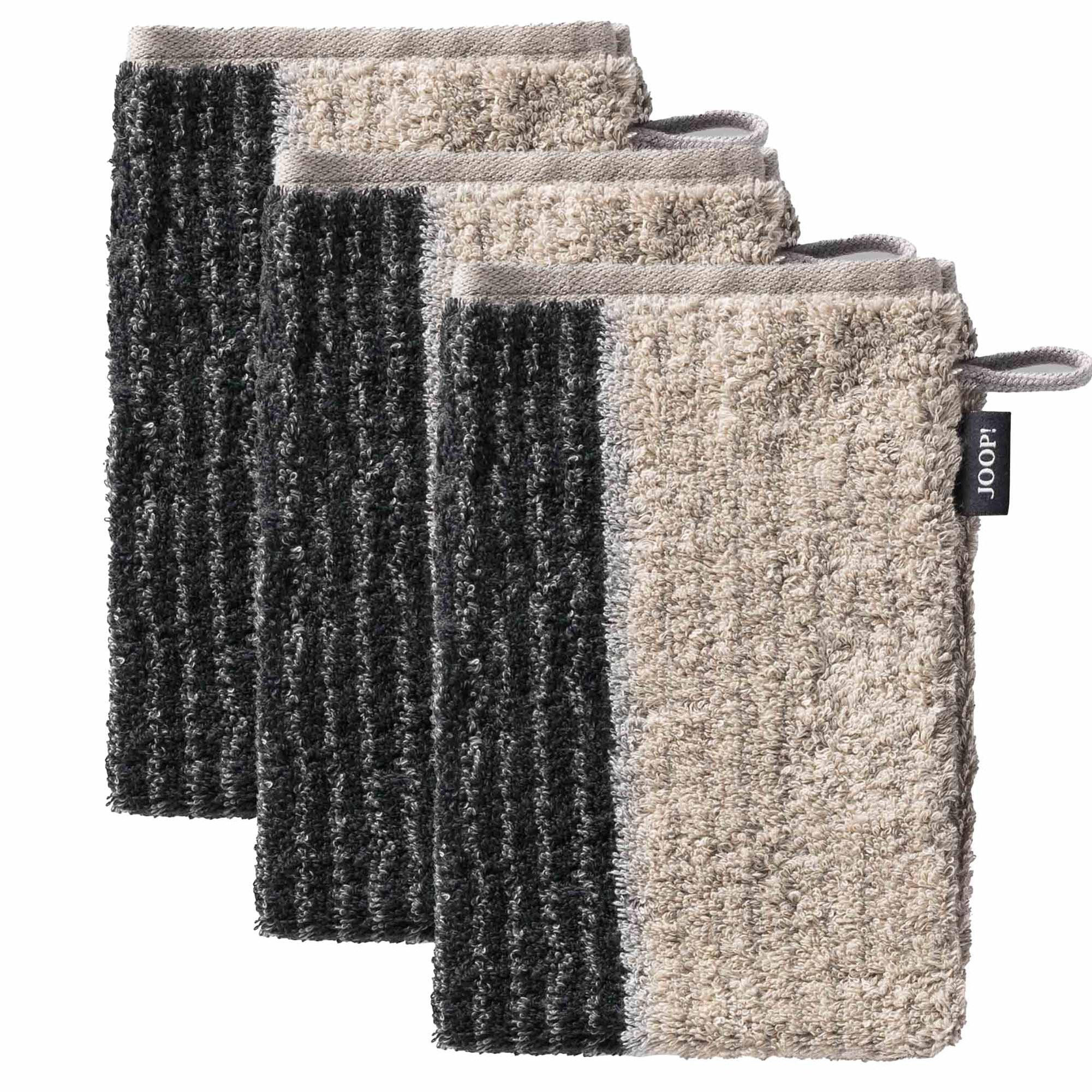 WASCHLAPPEN Unisex Signature Lines Braun 3er Pack Baumwolle - Braun, Textil (16/22cm) - Joop!