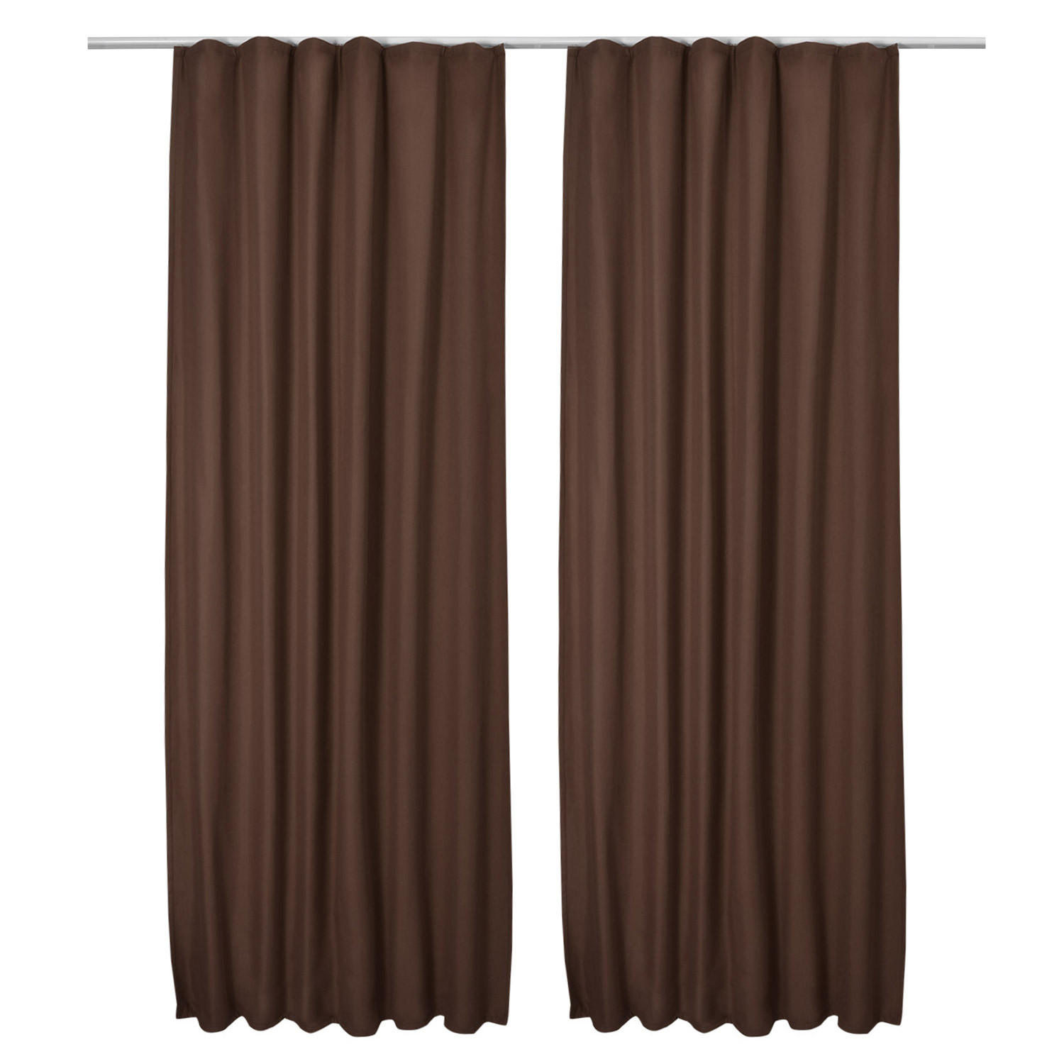 VORHANG Amelie TK mit Kräuselband 140x245cm Braun (2tlg) - Braun, Textil (140/245/1cm) - Beautissu 
