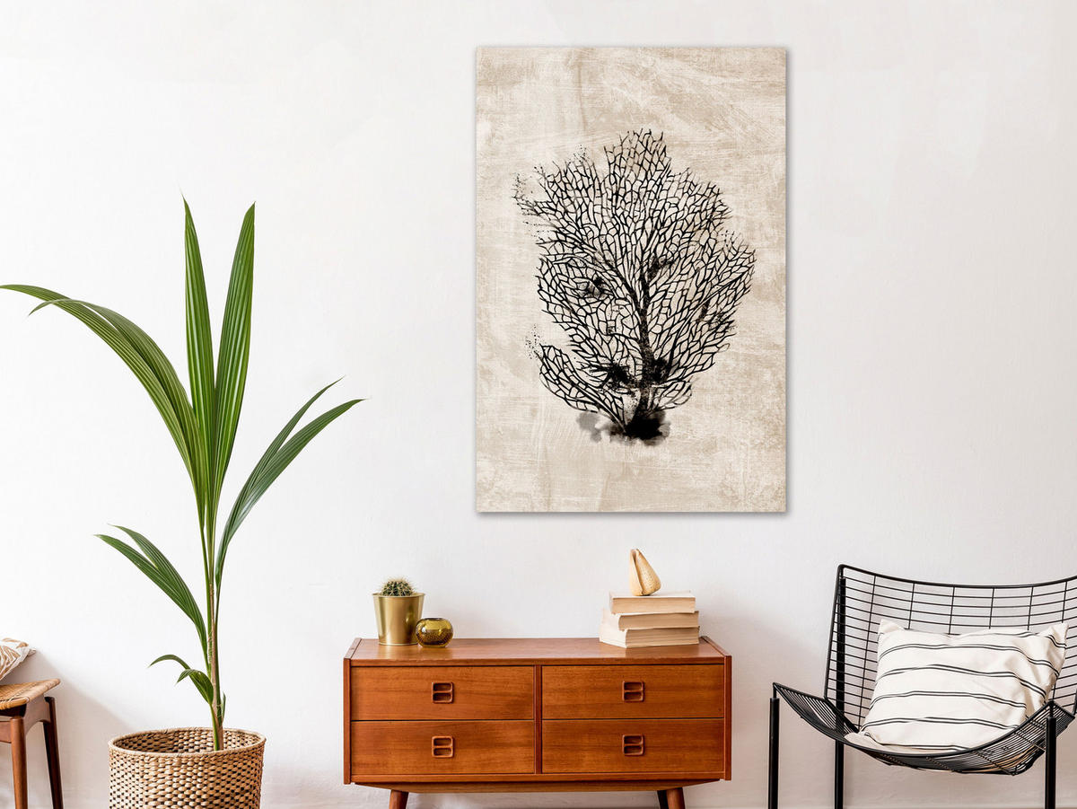 KUNSTDRUCK Schwarz 40/60 cm - Schwarz/Braun, Textil (40/60cm) - KUNSTLOFT