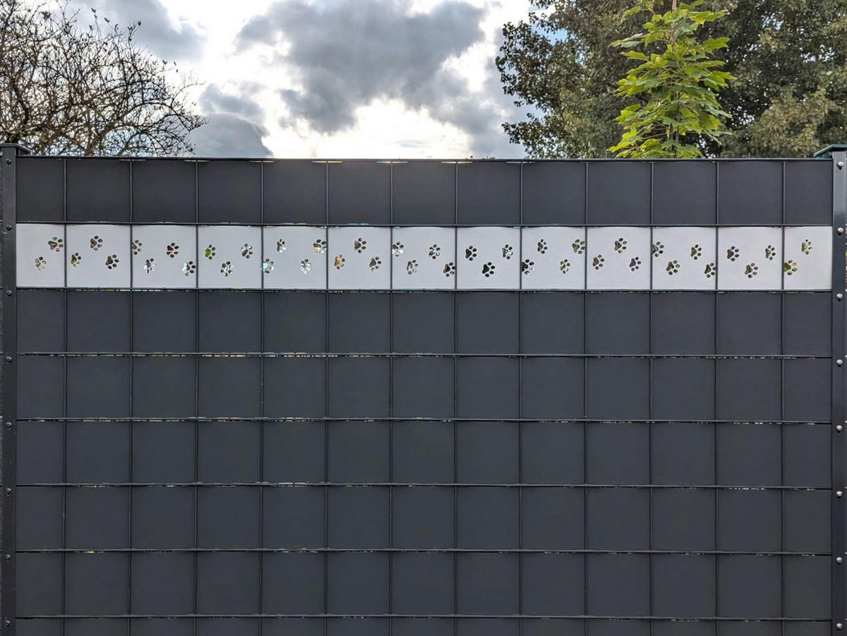 SICHTSCHUTZSTREIFEN PREMIUM Dekor Tapsi für Doppelstabzäune Schwarz 2,55m - Schwarz, Kunststoff (255/19cm) - ZAUN|ZU