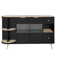 SIDEBOARD Schwarz 130/40/65 cm - Schwarz, Holzwerkstoff (40/65/130cm) - Urban Meuble