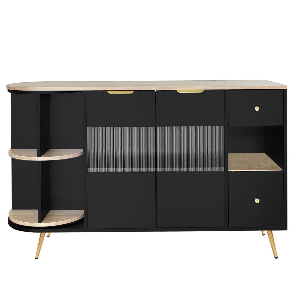 SIDEBOARD Schwarz 130/40/65 cm - Schwarz, Holzwerkstoff (40/65/130cm) - Urban Meuble