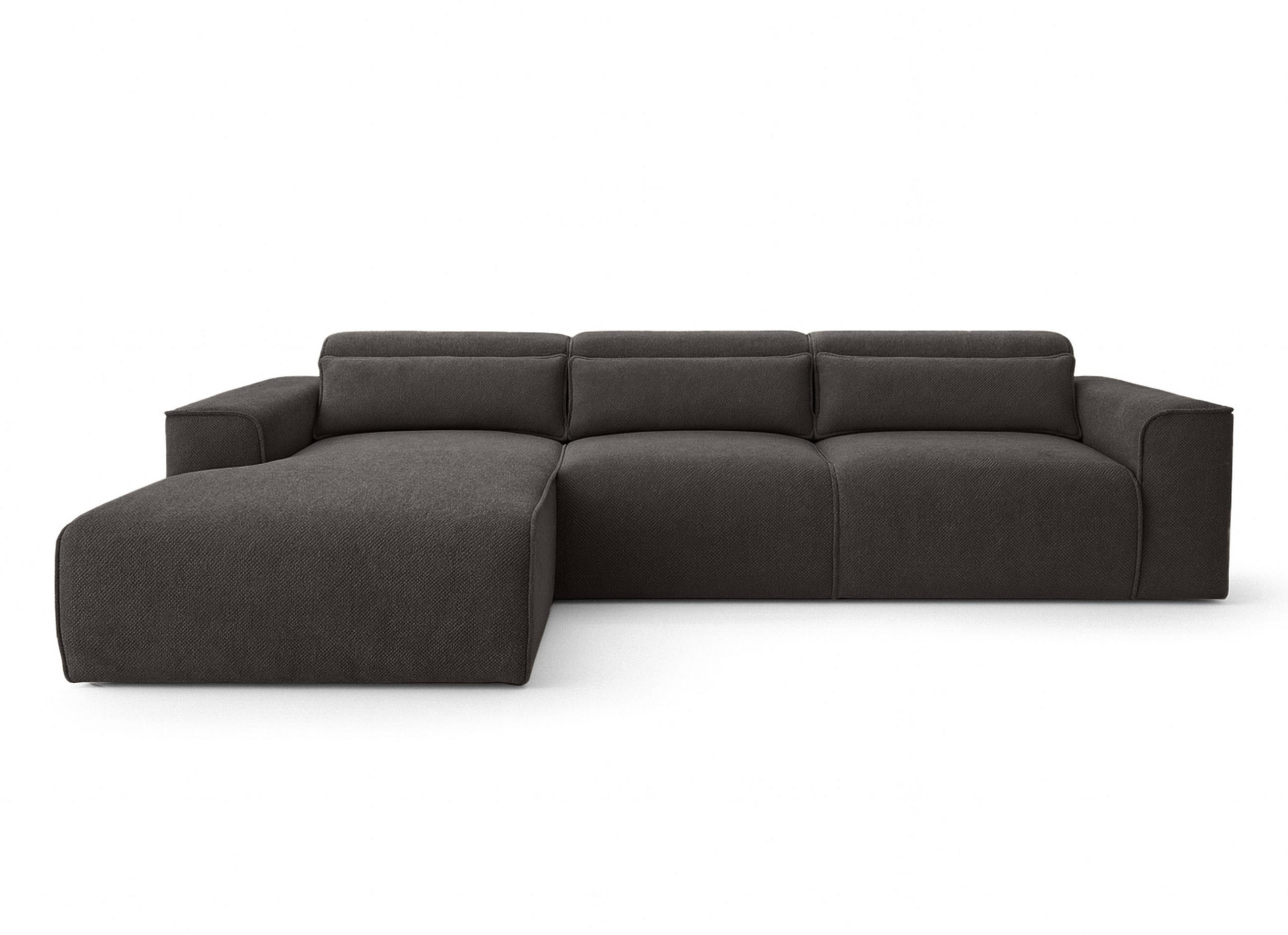 ECKSOFA L Form Ruyam Grau 310/165/78 cm – Schlaffunktion Links - Schwarz/Grau, Kunststoff/Textil (170/310cm) - AX Living