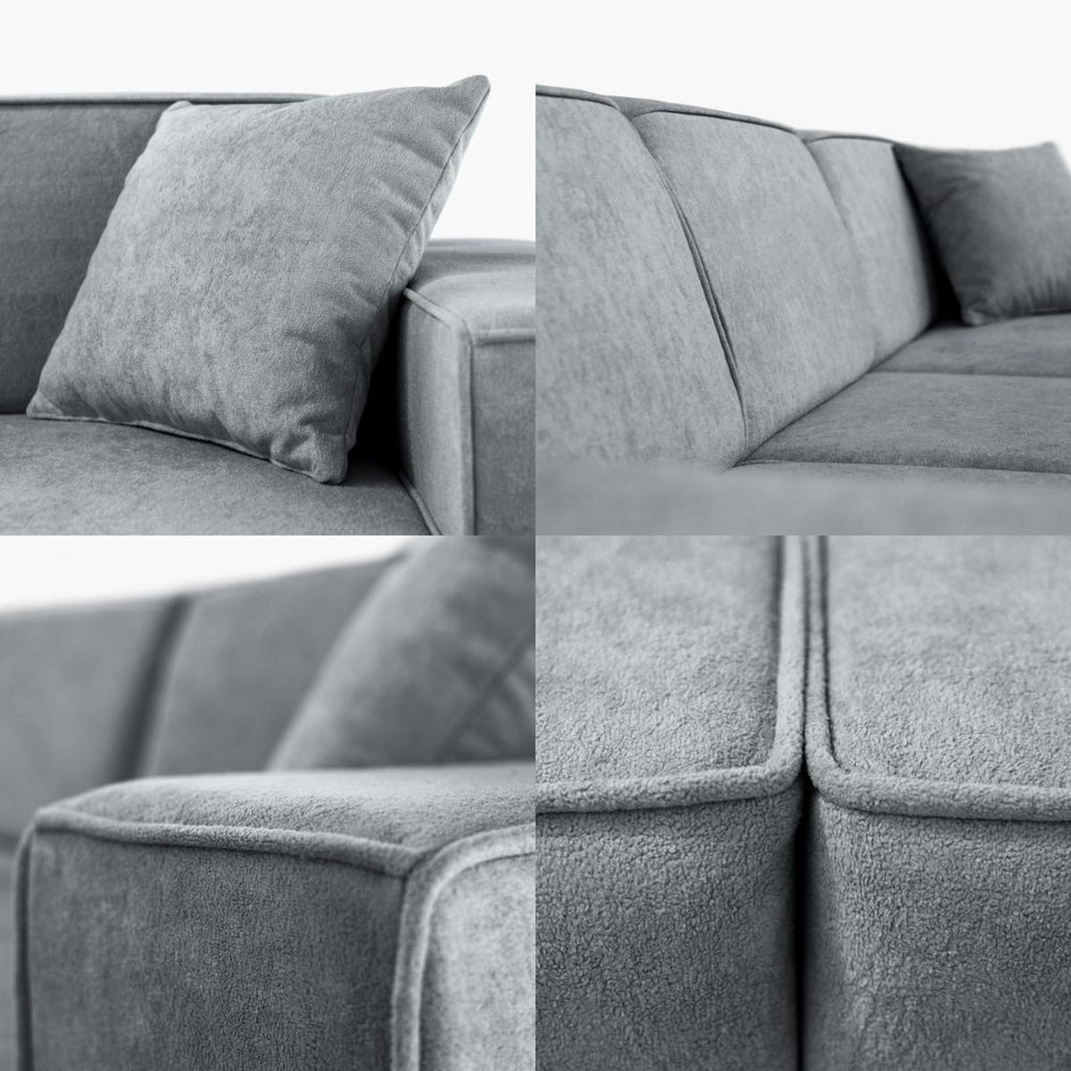 ECKSCHLAFSOFA mit Schlaffunktion Pedro L hellgrau rechts - Hellgrau/Schwarz, Kunststoff/Textil (267/160cm) - Beautysofa
