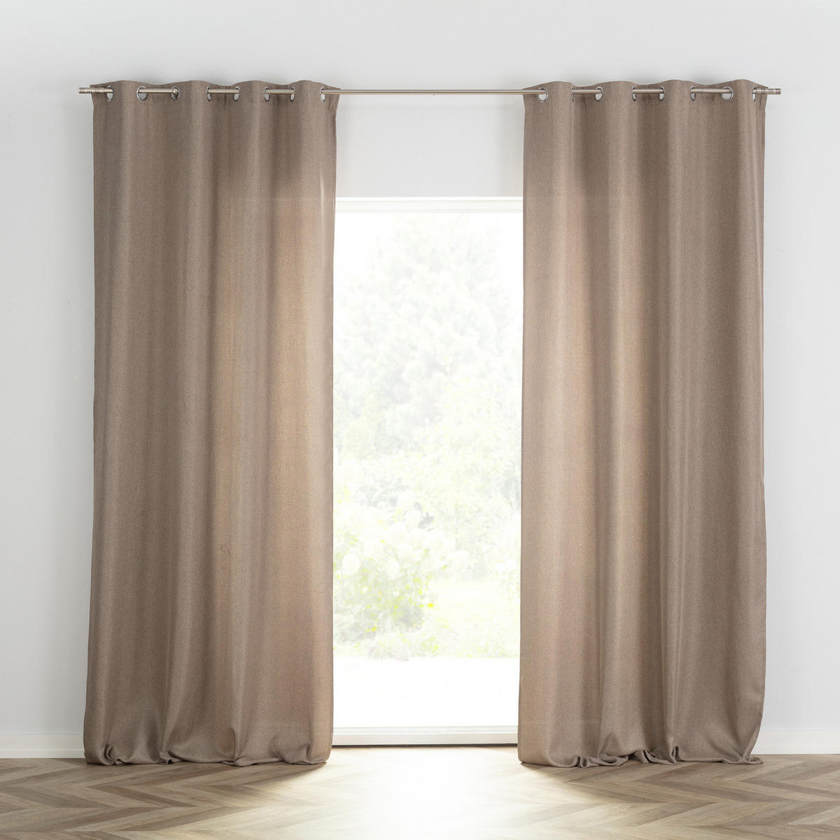 FERTIGVORHANG mit Ösen 140x280cm - Beige, Textil (140/280cm) - Dekoria