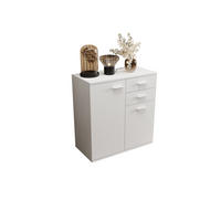 KOMMODE London LMK 2D2S mit 2 Türen, Sideboard in Farbe: Weiß, Größe: 71 x 75 x 35 cm - Weiß, Holzwerkstoff (71/75/35cm) - O-Sofa