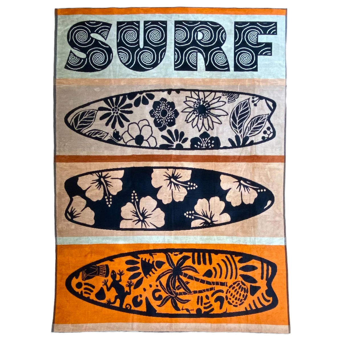 STRANDTUCH Frottee Velours Jacquard Concha 140x180 400g/m² - Orange, Textil (140/180cm) - LE COMPTOIR DE LA PLAGE