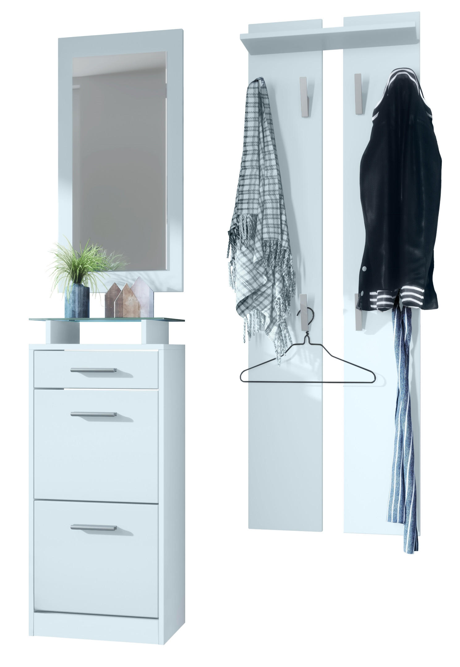 Vladon Garderobe Weiß 140x200x23 cm