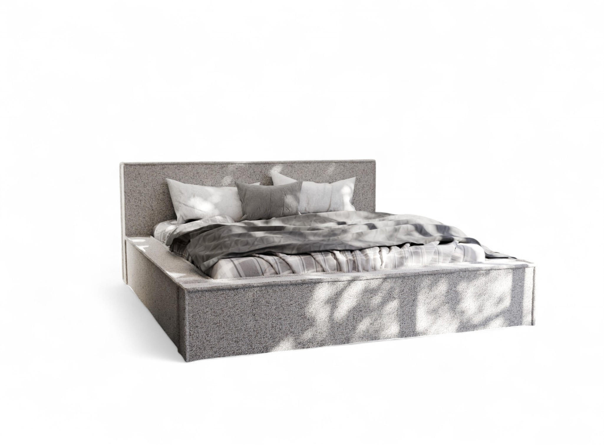 POLSTERBETT Aldana Komplettset - Hellgrau, Holzwerkstoff/Textil (160/200cm) - Fun Möbel