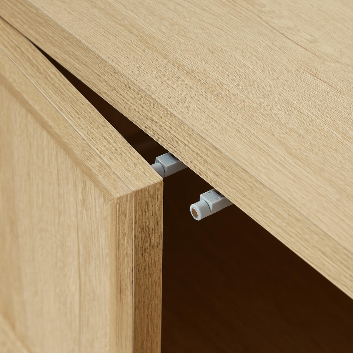 SIDEBOARD in Eichefarben mit 3D-Holzstruktur für Wohnzimmer, B160/T40/H80 cm - Eichefarben, Holzwerkstoff/Metall (160/80/40cm) - STILVORA
