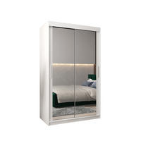 SCHWEBETÜRENSCHRANK 200/120/62 2-türig - Silberfarben/Weiß, Holz/Kunststoff (120/200/62cm) - MÖBEL KRYSPOL