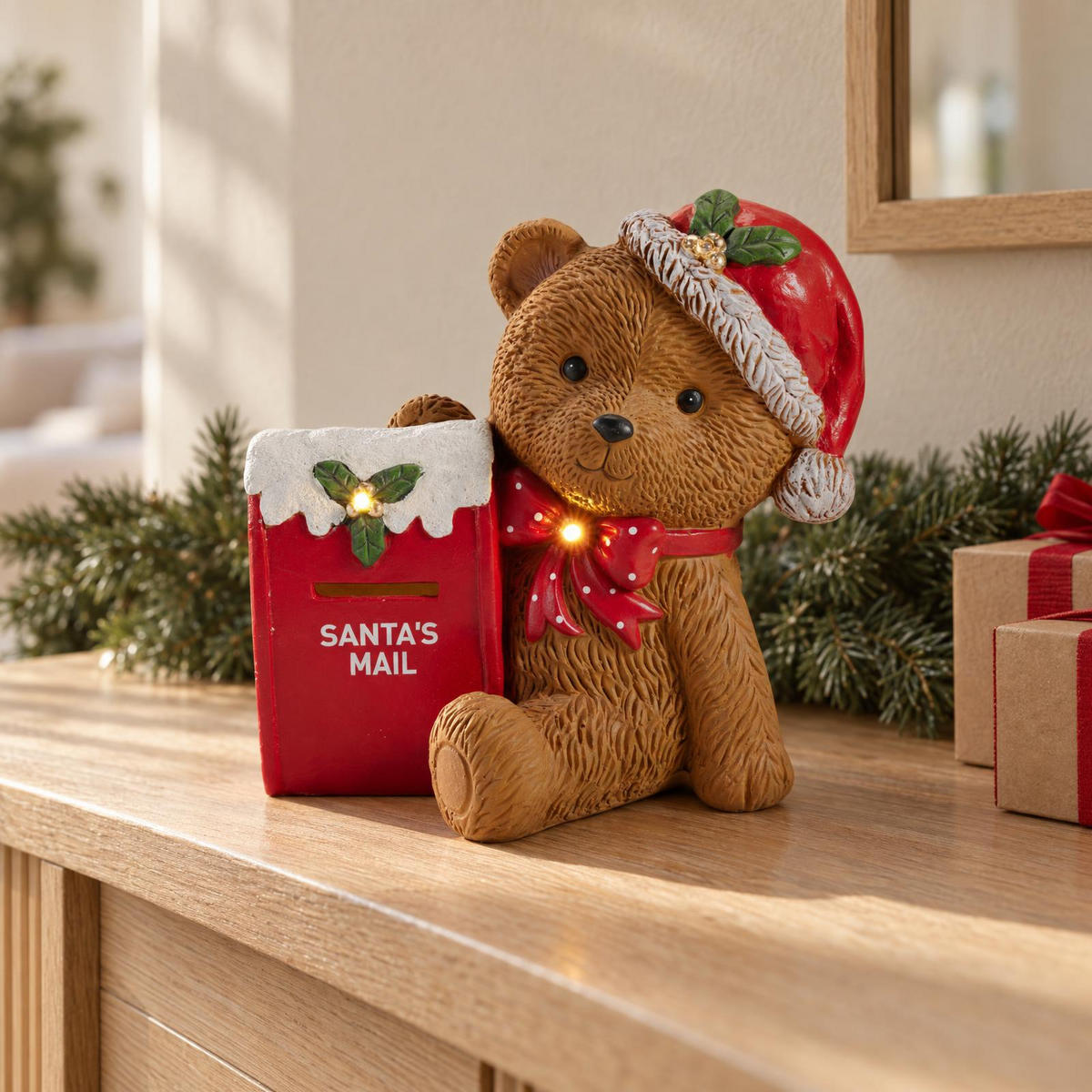 BÄR mit Briefkasten 31/22,5/31 cm - Braun, Stein (22.5/31/31cm) - Home Styling Collection