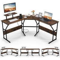 SKRIVBORD 91 cm Brun - Brun, Trä (148/148/91cm) - COSTWAY