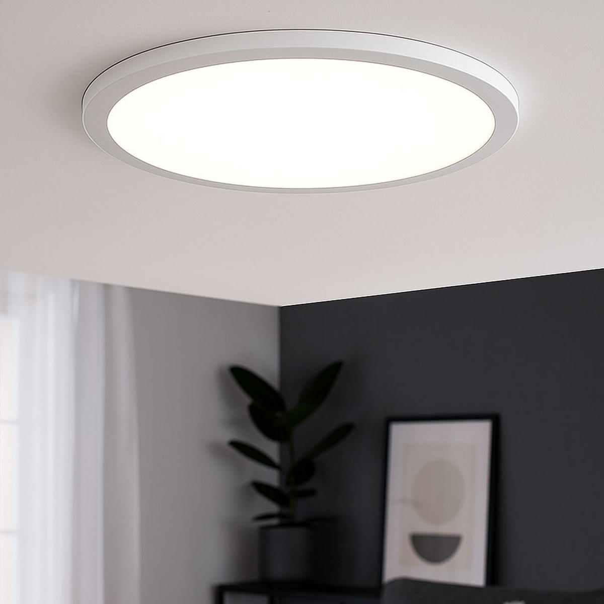 LED AUFBAUPANEL Weiß Dimmbar Fernbedienung - Weiß, Metall (40/40/6.2cm) - Briloner