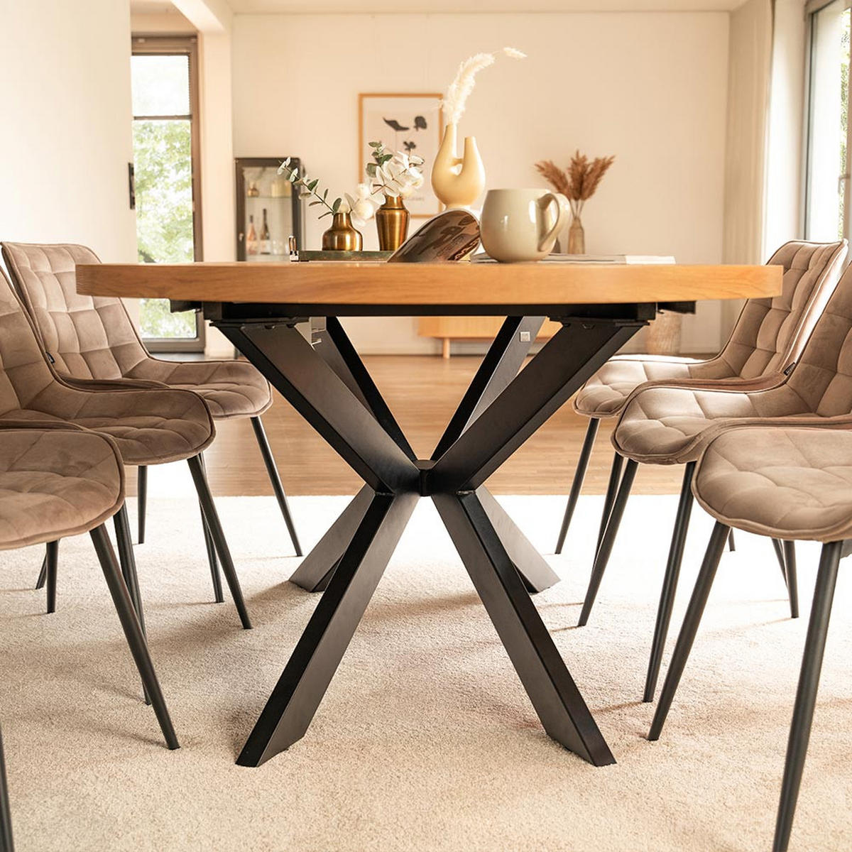 ESSTISCH OVAL AVENTI - Light Oak, 200 x 100 cm - Hellbraun, Holz (160/100/4cm) - Home Deluxe