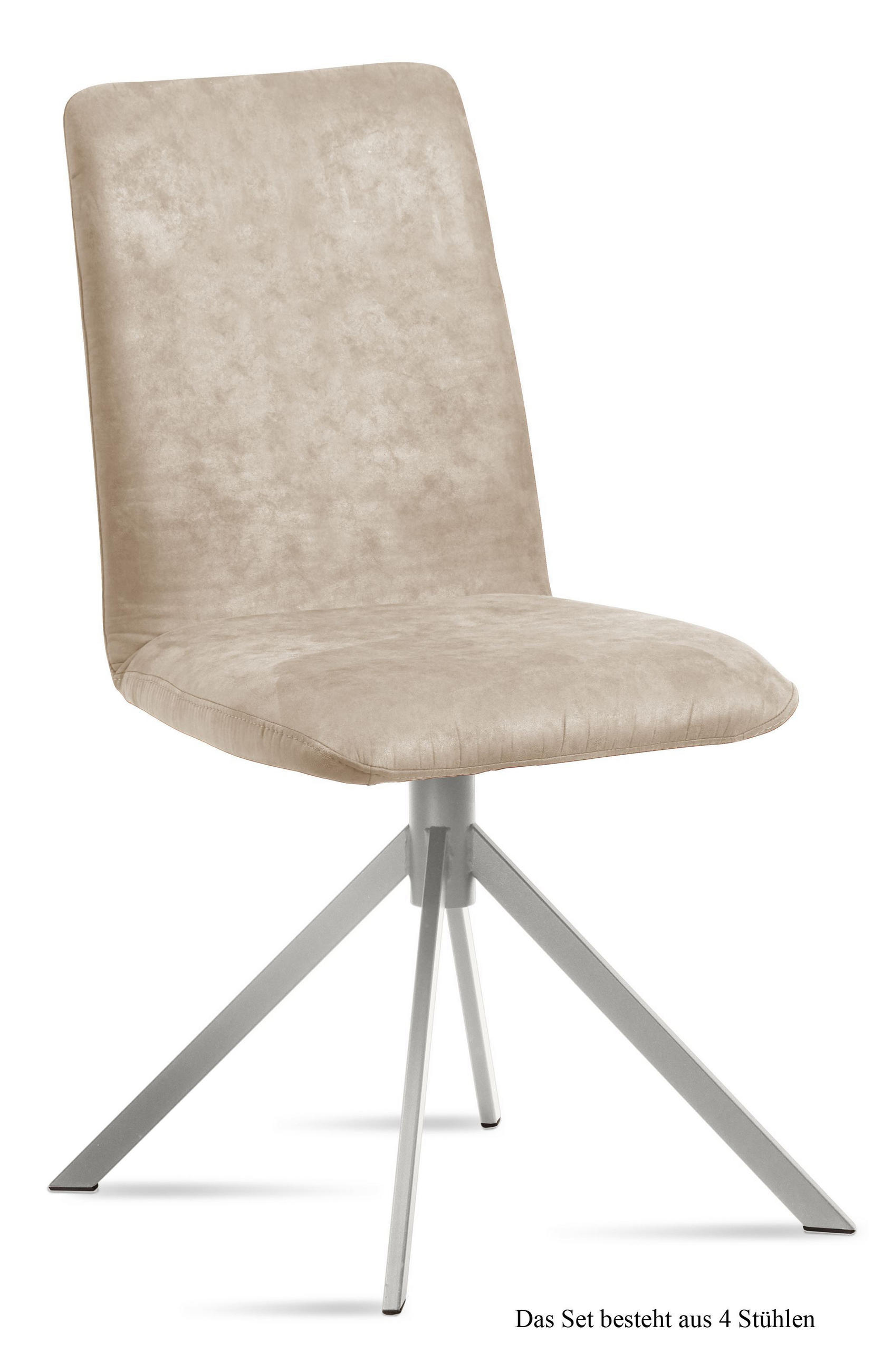 ESSZIMMERSTUHL (4er-Set) Dorice 47x92x60 Edelstahl/Natur - Edelstahlfarben/Naturfarben, Kunststoff (60/92/47cm) - 58aufmkessel