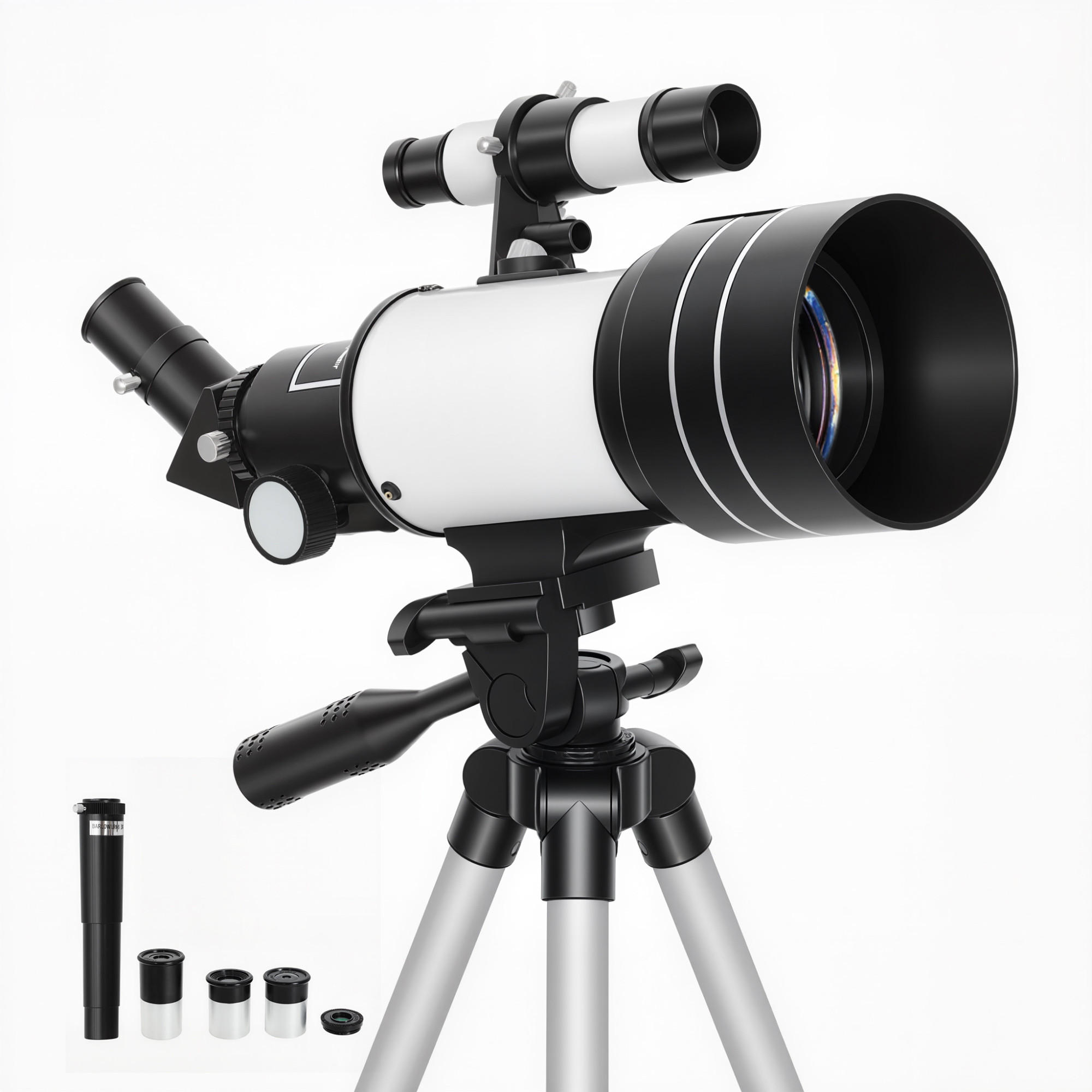 TELESKOP DE-18669 70 mm Refraktor mit 3 Okularen Weiß - Weiß, Metall (76/76cm) - ComfortXL