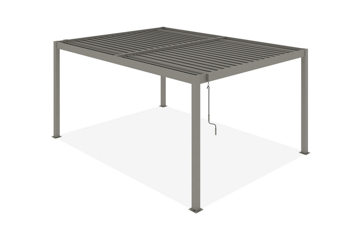 PERGOLA BIOKLIMATISCHE SELBSTTRAGENDE Piana Taupe 4x3m Aluminium - Taupe, Metall (394/218/304cm) - Cazeboo