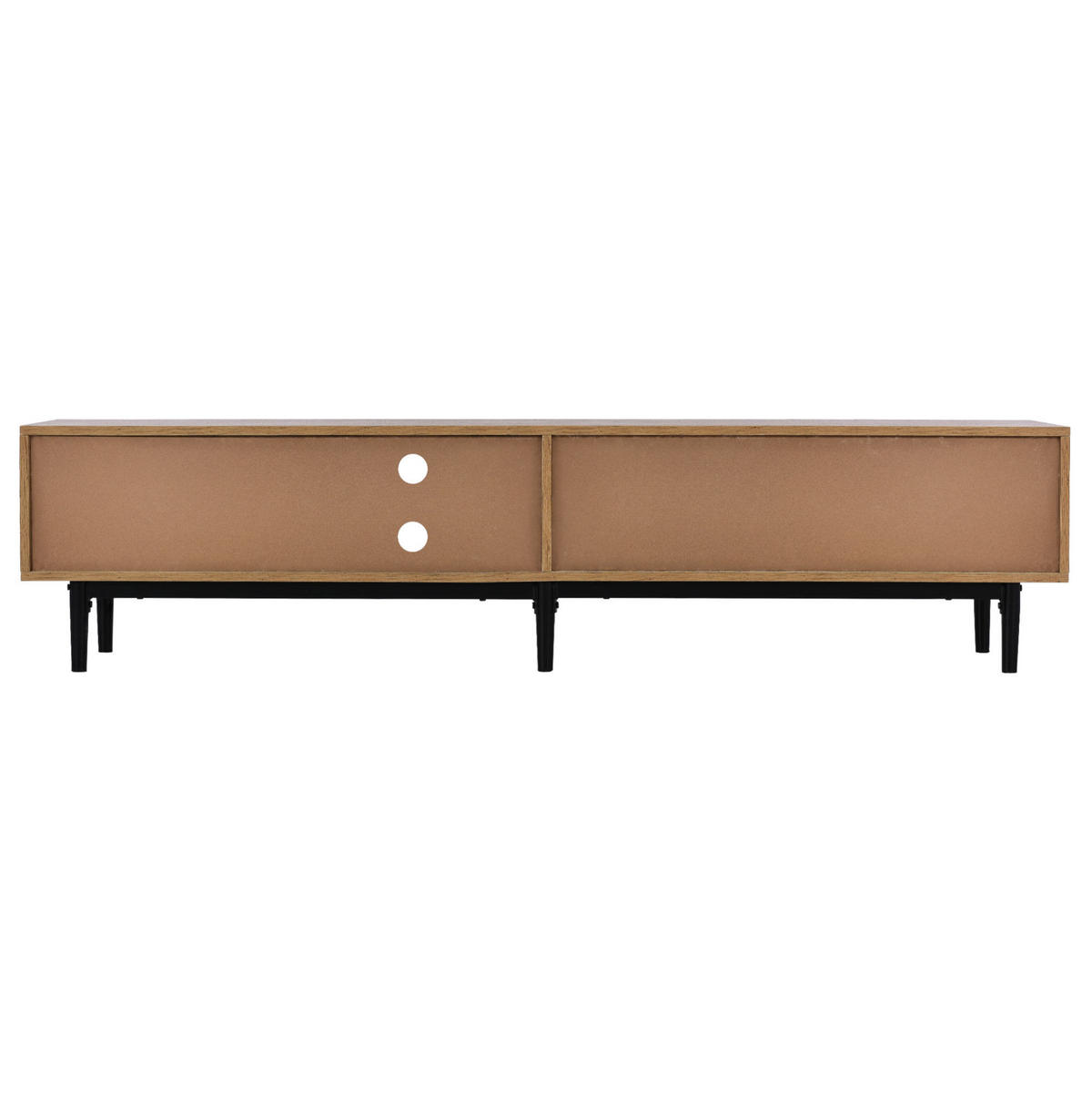 TV-BOARD aus MDF 175x31x41 cm Eichefarben/Schwarz mit LED-Beleuchtung, 3 Fächern und viel Stauraum - Eichefarben, Holzwerkstoff (175/41/31cm) - Modfu