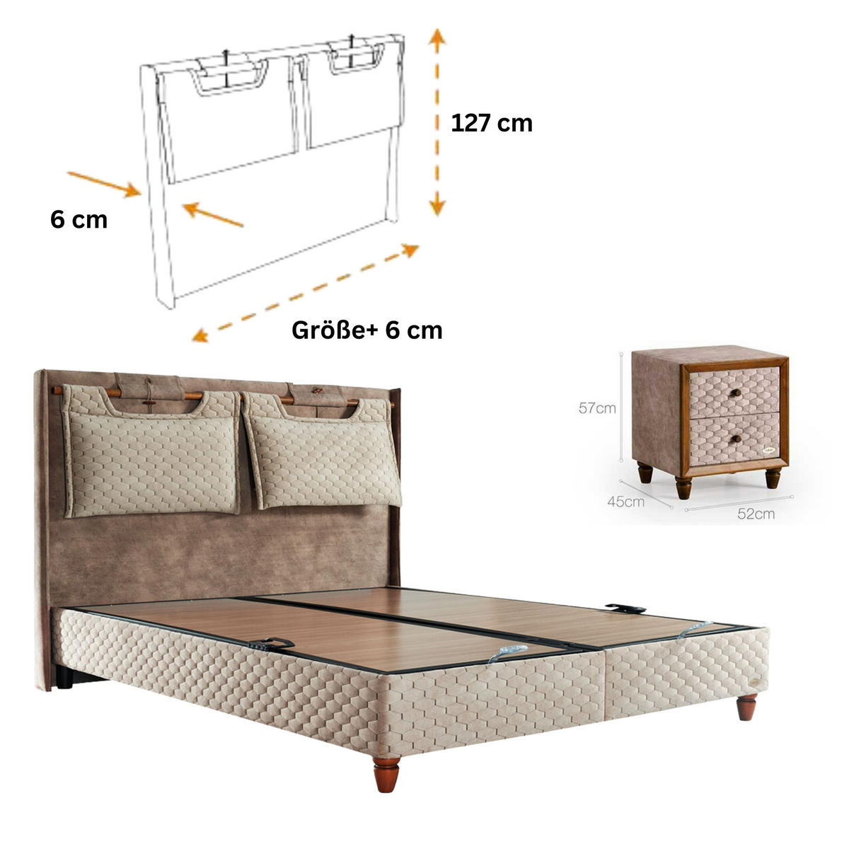 BOXBETT 180x200 Magnasand Therapy - Braun, Holz (180/200cm) - Bambi